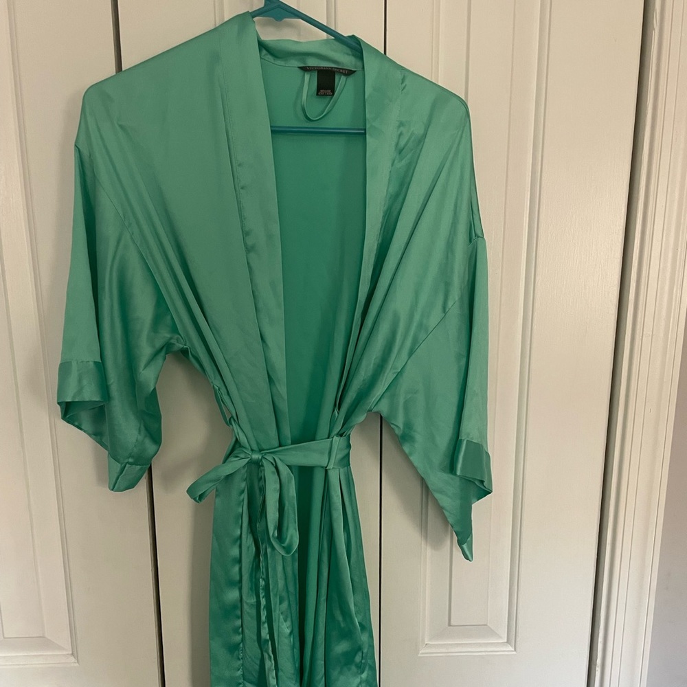 Mint Satin Robe